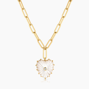 Malene Mother of Pearl Heart Necklace